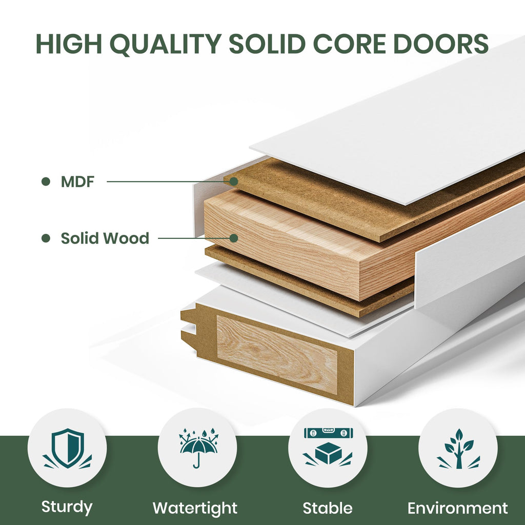 32" x 80" Clear Glass French Interior Solid Core Door Slab