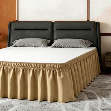 Twin Bed Skirt, Elastic Wrap Around Bed Skirt Twin Size, Bed Skirts for Adjustable Bed, Easy Fit with 18" Drop Length