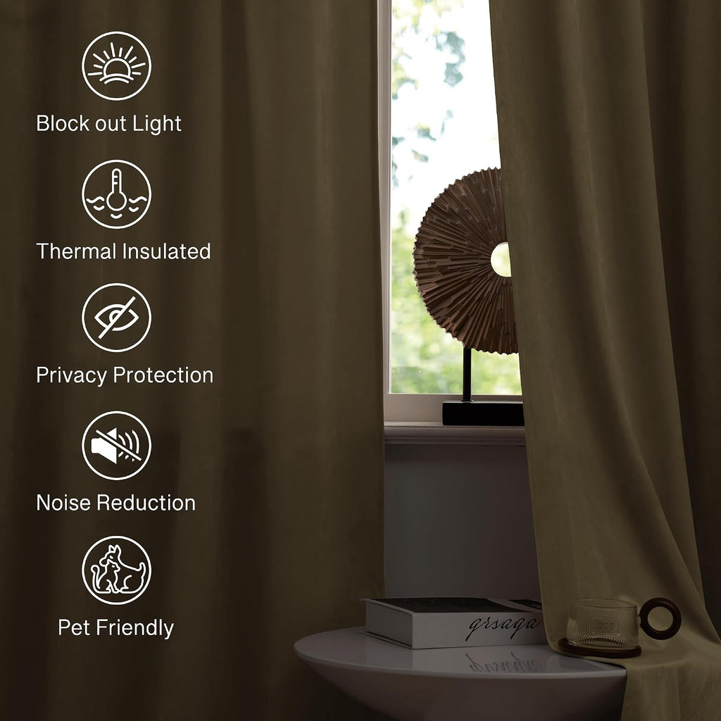 Ivory Velvet Curtains for Window - White Privacy Thermal Drapes, Elegant Decor White Backdrop Curtains 96 inches Long