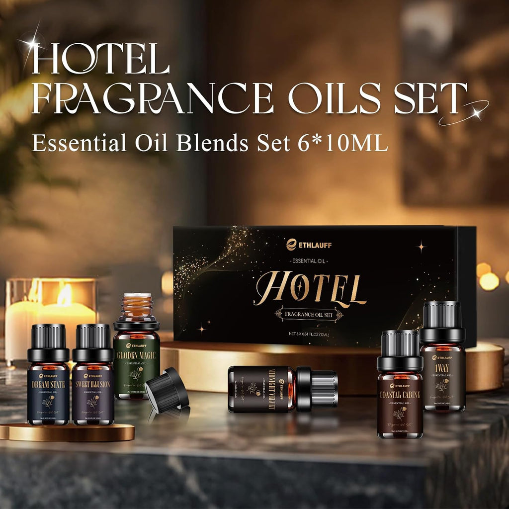 Diffuser Oil, My Way, Dream State, Coastal Cabine, Inspired by The Most Popular 5-Star Hotel Scents, Fragrance Oil - Set of 6