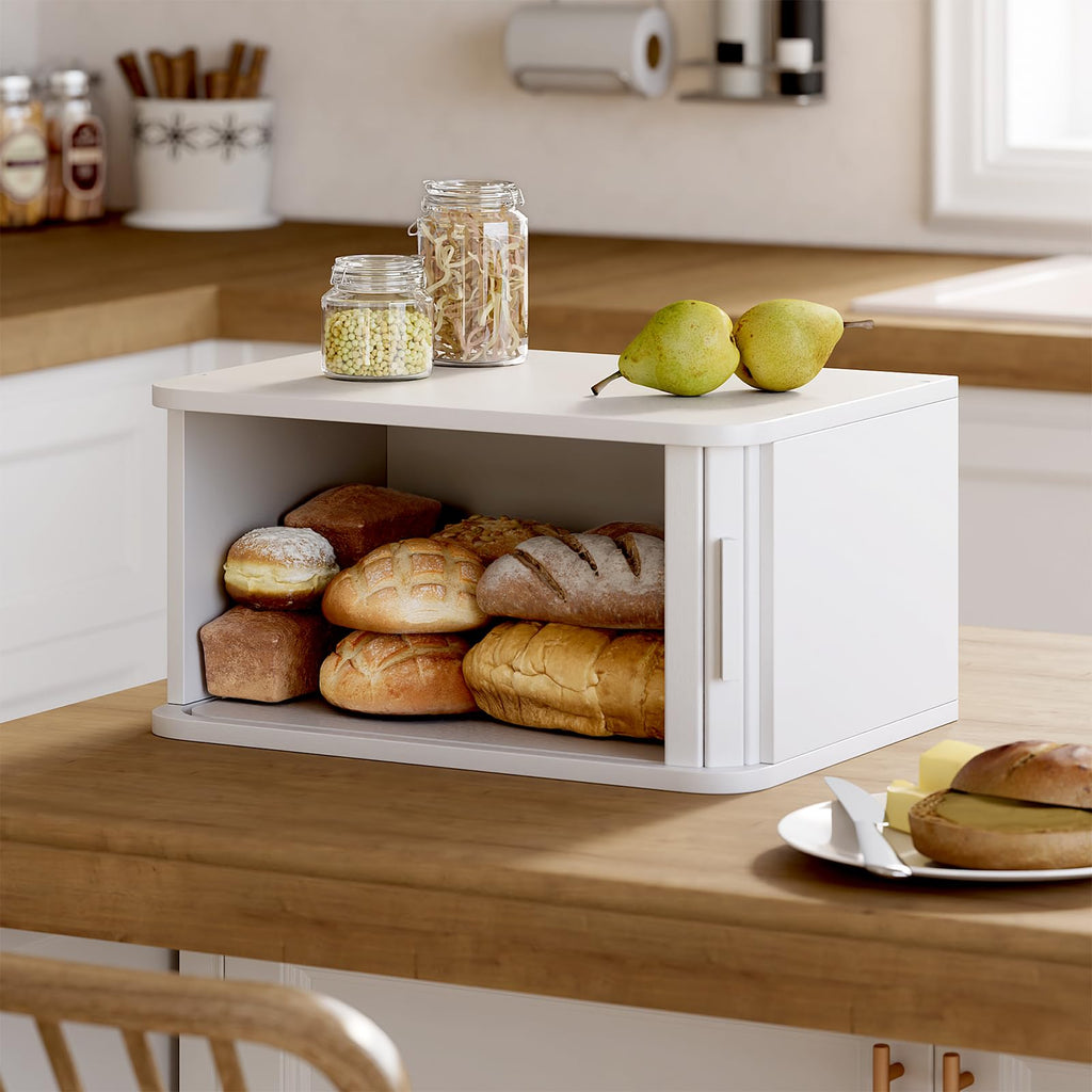 Roll Top Countertop, Bamboo Bread Storage