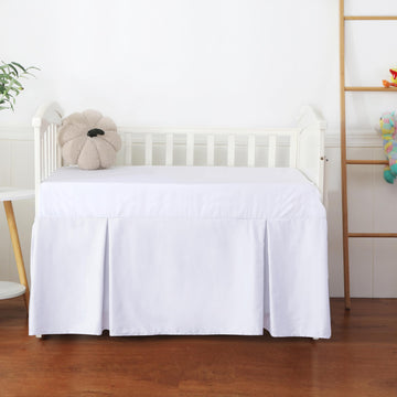 Crib Skirt Dust Ruffle, 100% Egyptian Cotton 400 Thread Count Soft Breathable Crib Bedding Skirt for Baby, Boys and