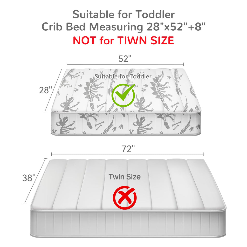Toddler Bedding Sets for Boys,4 Pieces Dinosaur Printed Comforter