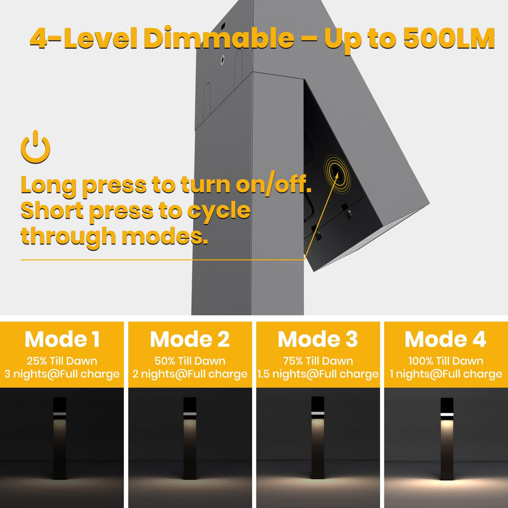 Solar Pathway Lights, 3000K Metal Solar Landscape Lights Outdoor