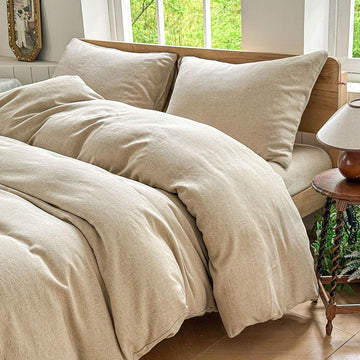 100% French Flax Linen Duvet Cover Set, Natural Linen