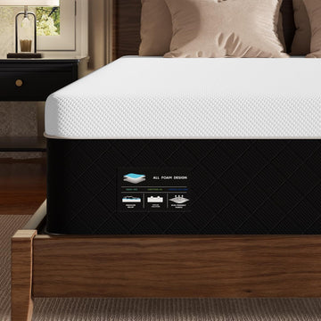 Firm Queen Mattress - 14 Inch Memory Foam Mattress for Spinal Alignment | Cooling Gel-Infused for Chronic Pain &