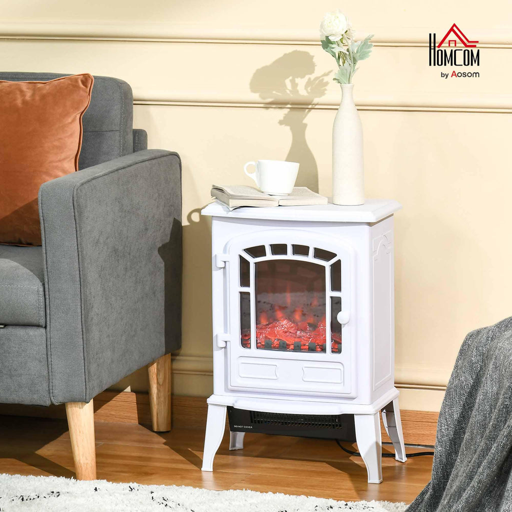 22" Electric Fireplace Stove with Door 750W / 1500W White
