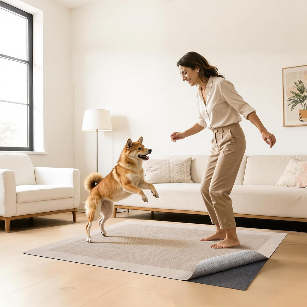 Rug Pad 8 x 10 ft, Non-Slip Carpet Area Pad 0.12in Rug Mat Padding with Dual Surface Felt Cushion & Rubber Gripper