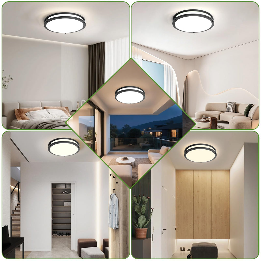2-Pack 16Inch 50W Dimmable LED Ceiling Light Fixtures with Remote: 3200lm Super Bright Modern Flush Mount LED Ceiling