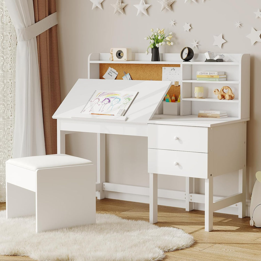 Kids Desk and Chair Set - Wooden Study Table