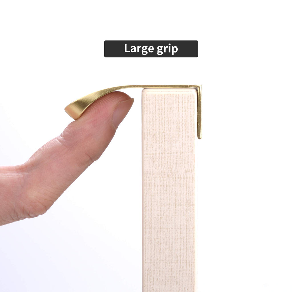 Edge Finger Tab Pulls for Cabinets Invisible Kitchen Concealed Aluminum Flat Hidden Drawer Pull Easy to Install Pack