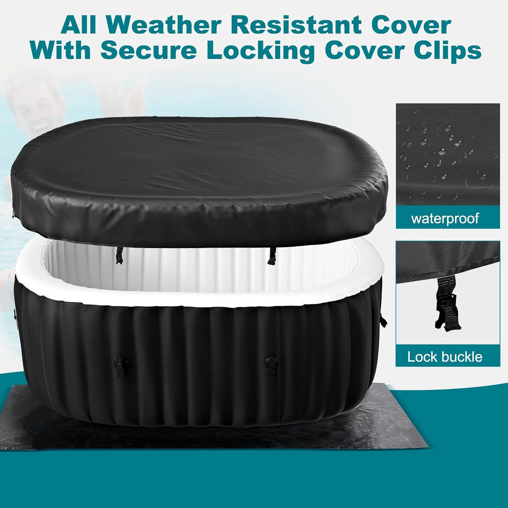 75" X 47" X 25" Inflatable Hot Tub, 1-2 Person Oval PVC Spa | Blow Up Hot Tub Portable Outdoor Spa with 100 Bubble