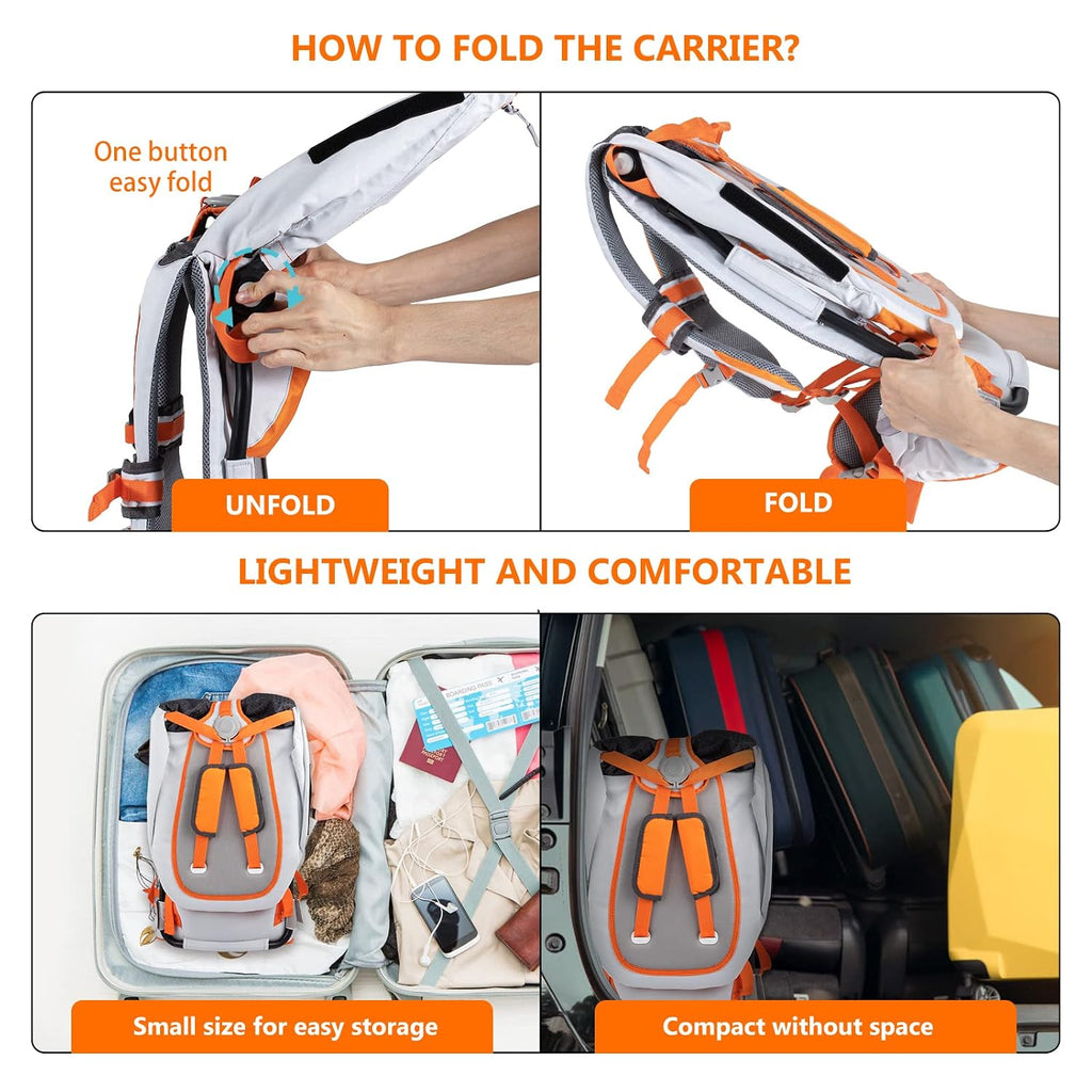 Shoulder Carrier Baby Hiking Backpack Carrier with Rain Cover Sun Shade for Child Safe Backrest and Toddler Ergonomic
