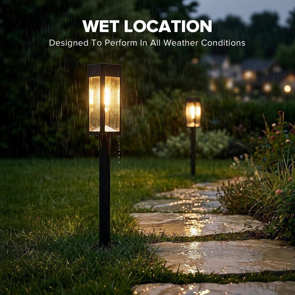 6 Packs Solar Pathway Lights Outdoor, Glass Metal Led Garden Landscape Lightings, 3000K Warm White, Waterproof
