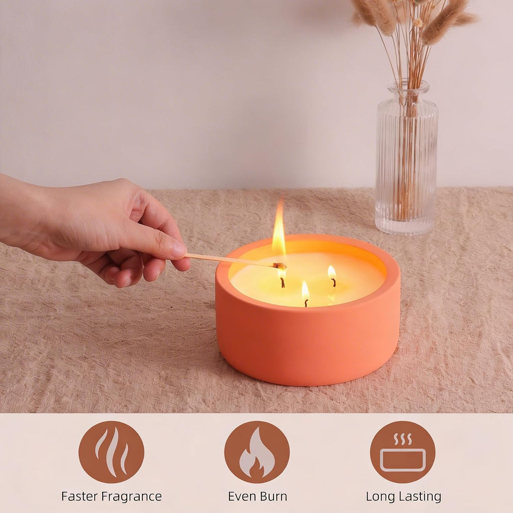 20oz Large Fall Scented Candle - Pumpkin Spice, 3 Wick Candles Scented, Non Toxic Soy Candle for Women and Men