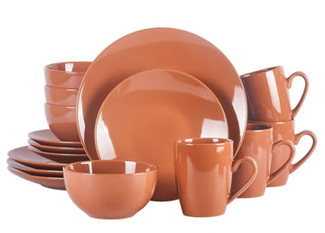 Color Wave Stoneware 16pc Dinnerware Set, Honey Milk