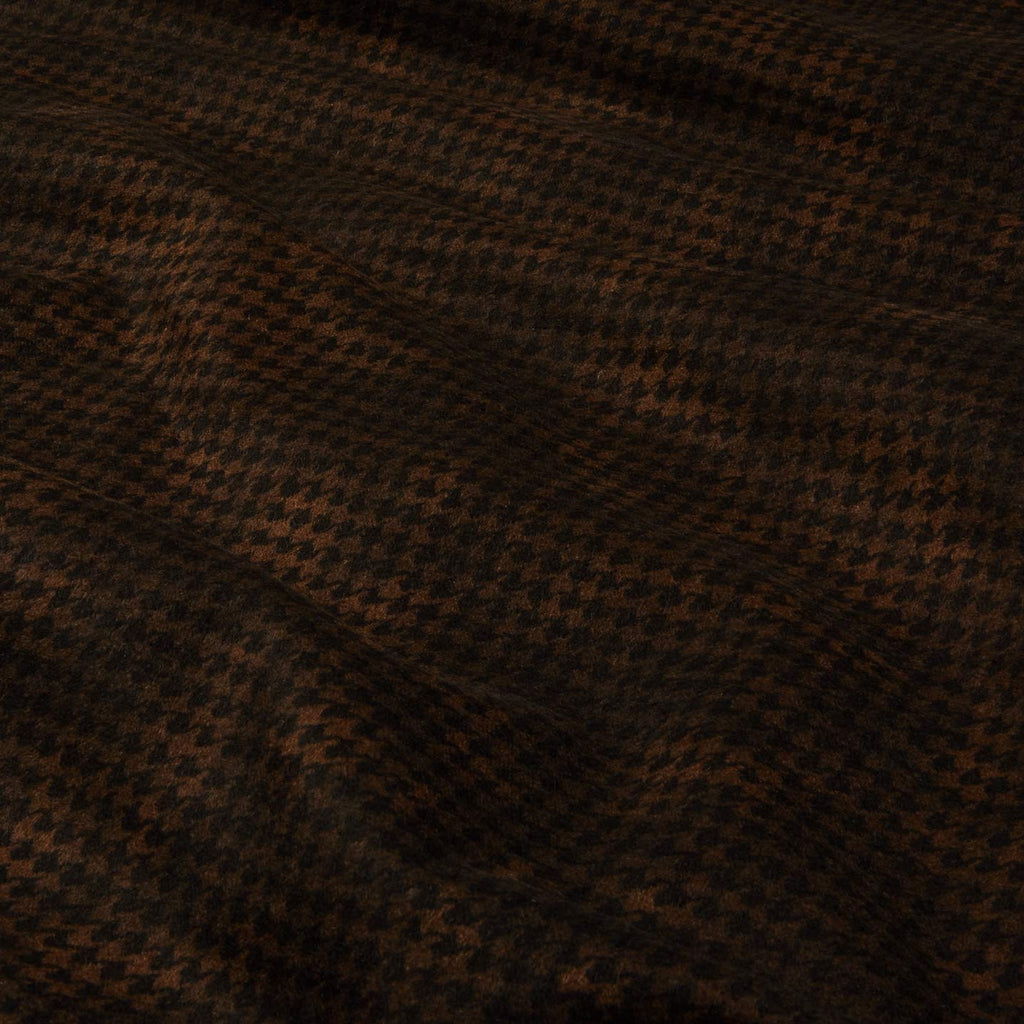 Woolies Flannel Houndstooth Black Brown Fabric by the Yard