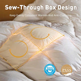 White Goose Feather Down Fiber Comforter Twin Duvet Insert Fluffy Hotel Comforter, Perfect for Your 