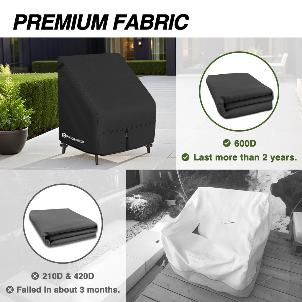 Waterproof Patio Chair Cover 2 Pack 35W x 38D x 34H in, Black