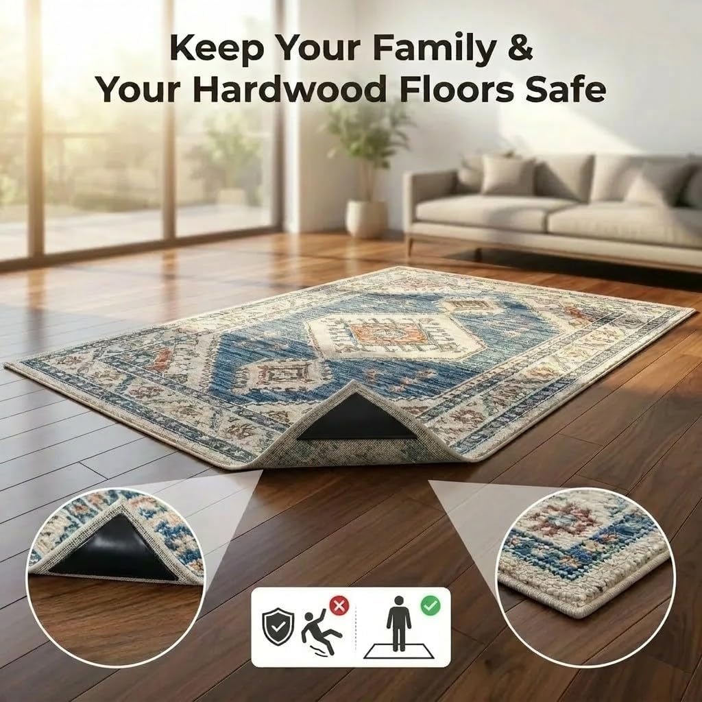 Rug Gripper for Hardwood Floors & Cement - Non Slip Rug Tape