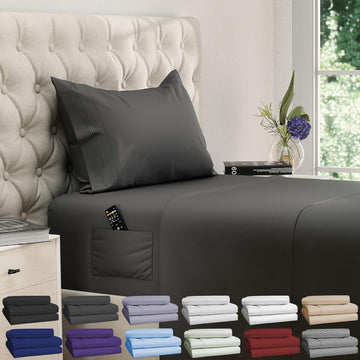 Queen Sheets - 6 pcs Breathable Cooling Sheets Queen - up to 15" - Set of 6