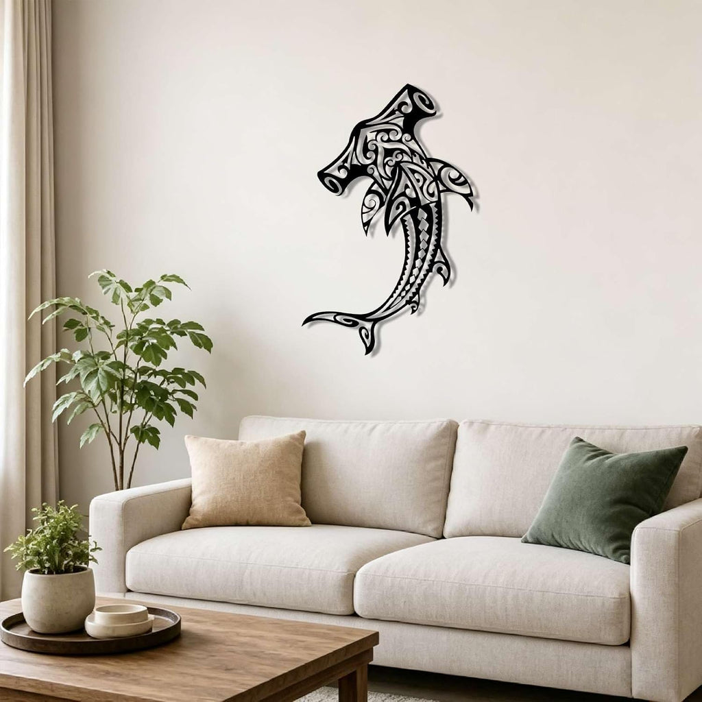 Tribal Hammerhead Shark Metal Wall Art WallArt Decor Metal Outdoor Decor Metal Signs Modern Abstract Artwork Stunning