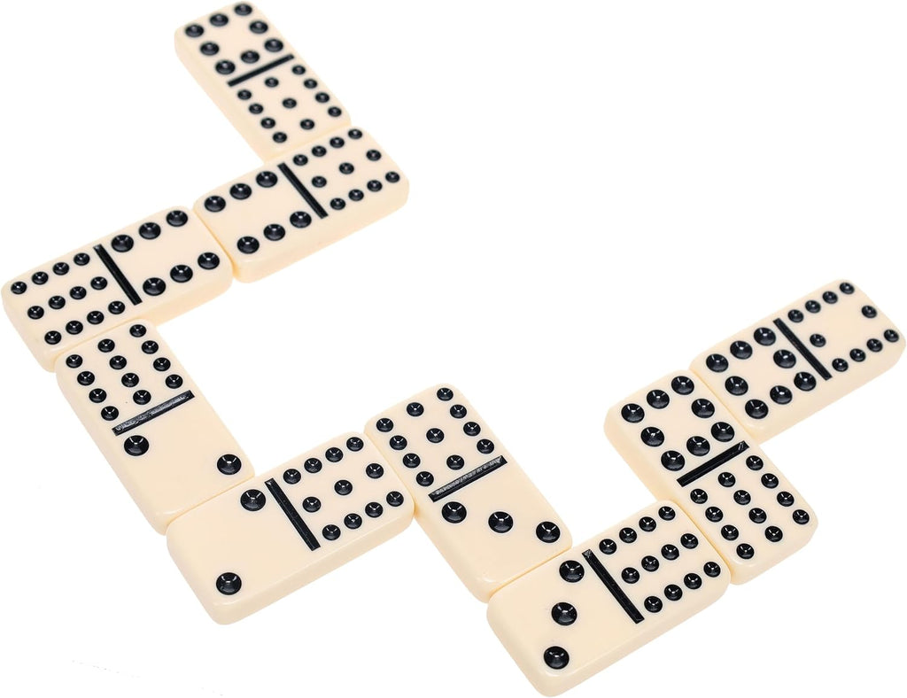 Double Twelve Dominoes Set - 91 Dominoes in Retro Travel Case - Set of 91