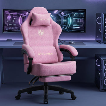 Big and Tall Gaming Chair 400lbs Heavy Duty Office Chair with Foot Rest, High Back Pocket Spring Ergonomic Computer