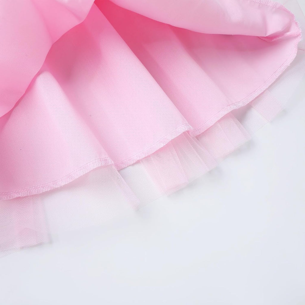 Girls Tulle Dress Cotton Sleeveless Ribbed Dress for Toddler