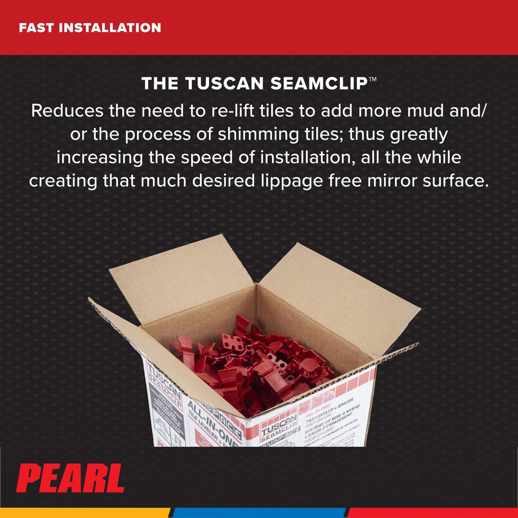 Seamclip Truspace Red 3/8" to 1/2" Tiles, Box of 1000