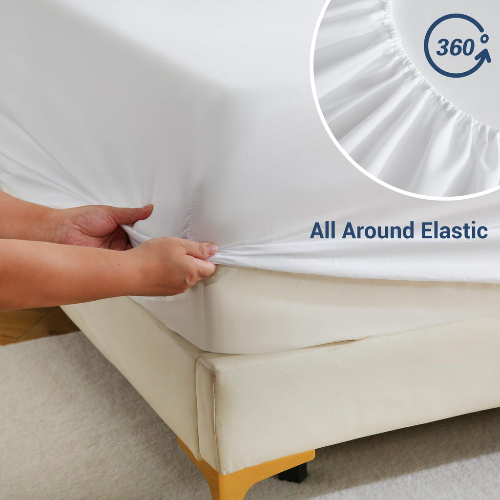 White Full Size Fitted Sheets 24 Pack Bulk, Microfiber, 54x75