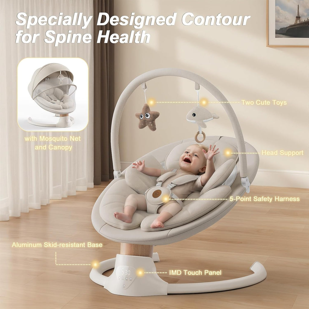 Swings for Infants, Electric Baby Swing with Bluetooth Music