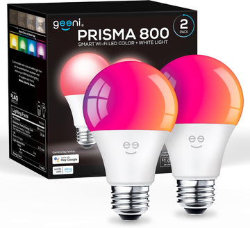 Prisma Smart Light Bulbs, Color Changing RGBW LED, 2700K, 2-Pack