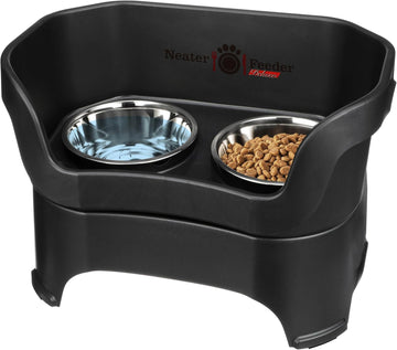 Feeder Deluxe Mess Proof Dog Bowls Elevated for Large Dogs Over 40 lbs, Made in USA, No Spill Raised Dog Food Bowl