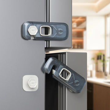 5-Pack Fridge Locks, Child Proof Refrigerator/Freezer Door Lock, Child Safety Cabinet Lock with Adhesive Pads