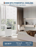 14,000 BTU Portable Air Conditioner, 3-in-1 Portable AC Unit with Cool, Dehumidifier & Fan Modes