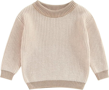 Infant Toddler Baby Girl Boy Knit Sweater Crewneck Chunky Sweatshirt