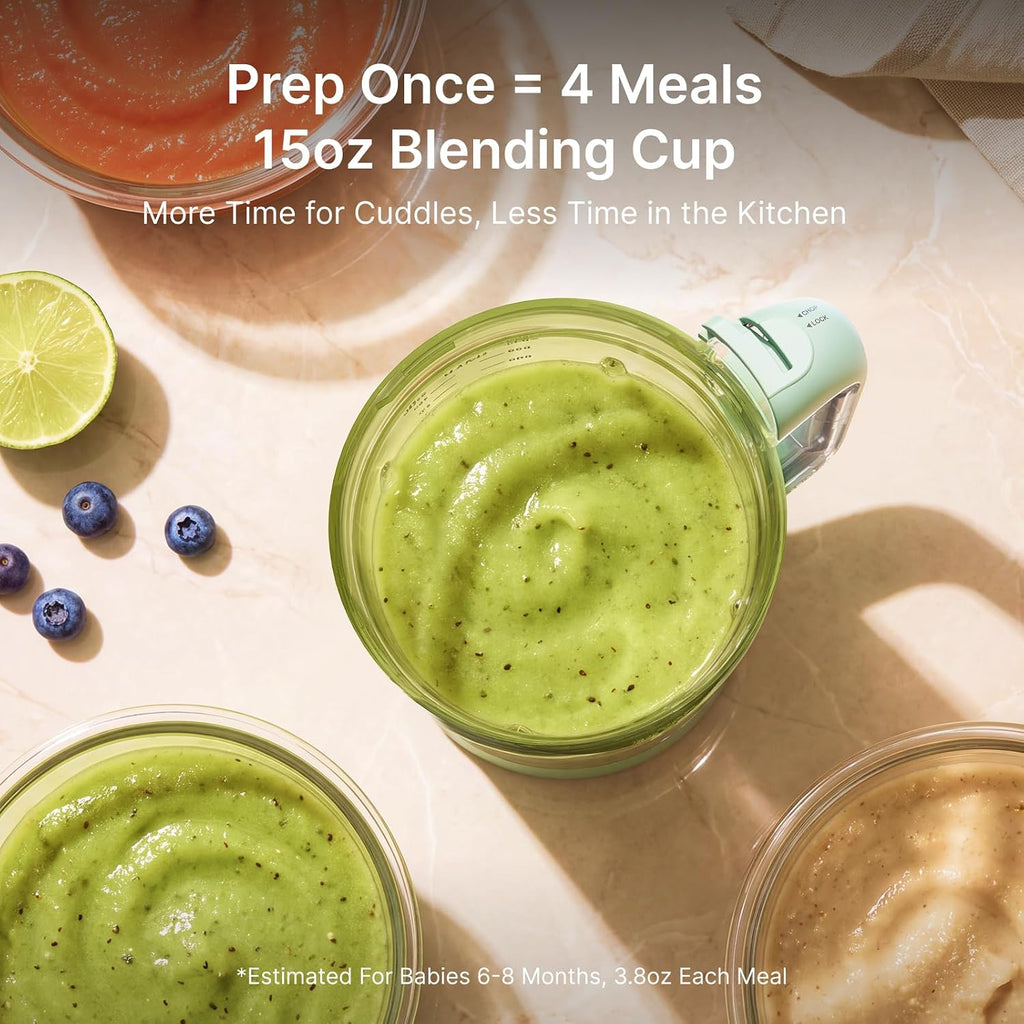 AutoMeal Baby Food Maker - One-Step Auto Steam & Blend Food Processor, 15oz Large Cup & Blade Design