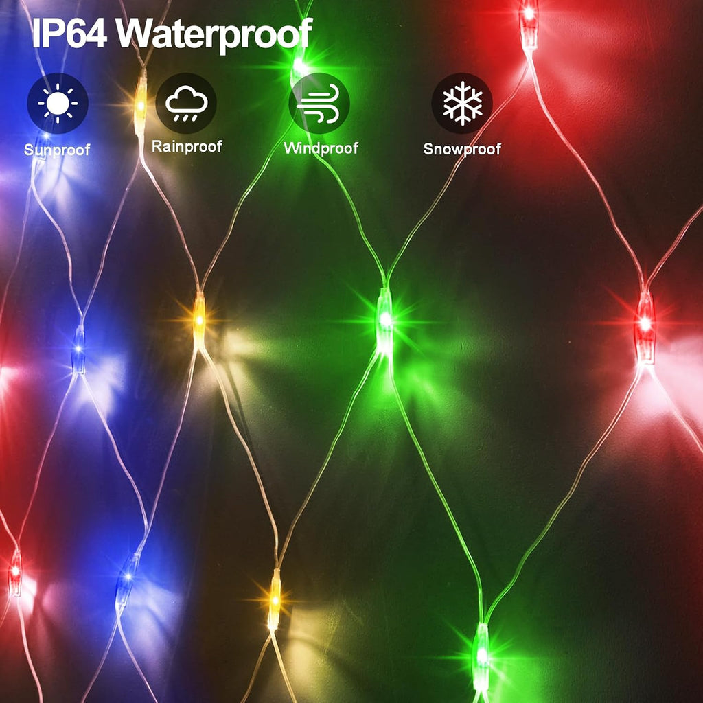 Dual Color Changing Net Lights 20x6.6ft Christmas Lights with Remote Timer