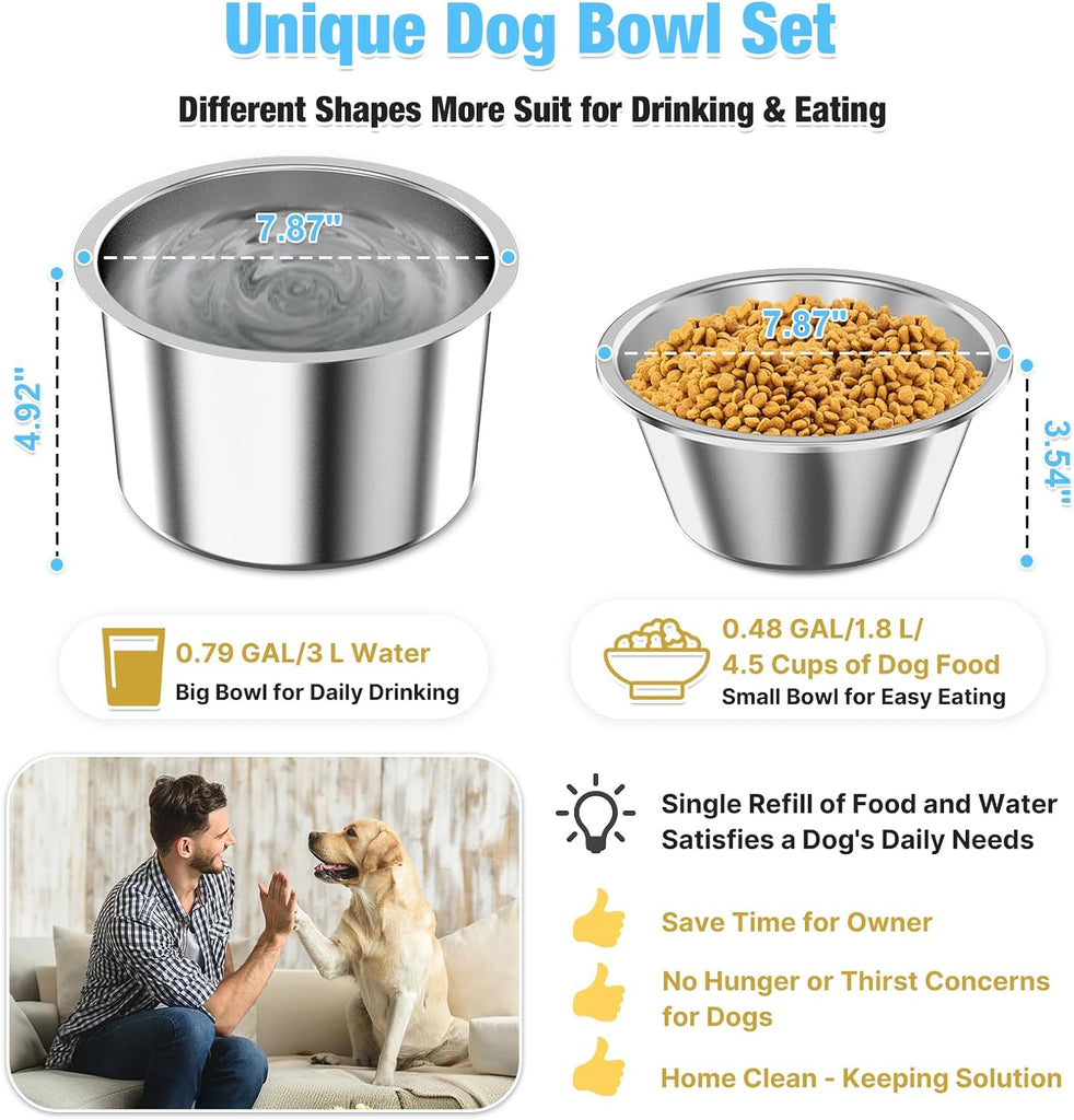 15" Tilted Elevated Dog Bowl, Large Breeds Non-Spill Design