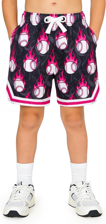 Boys Athletic Shorts Breathable Quick Dry Mesh Basketball Shorts