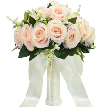 8.3 inch Wedding Bouquets for Bride Bridesmaid Bridal Bouquet Artificial Rose Tossing Bouquet for Wedding Ceremony