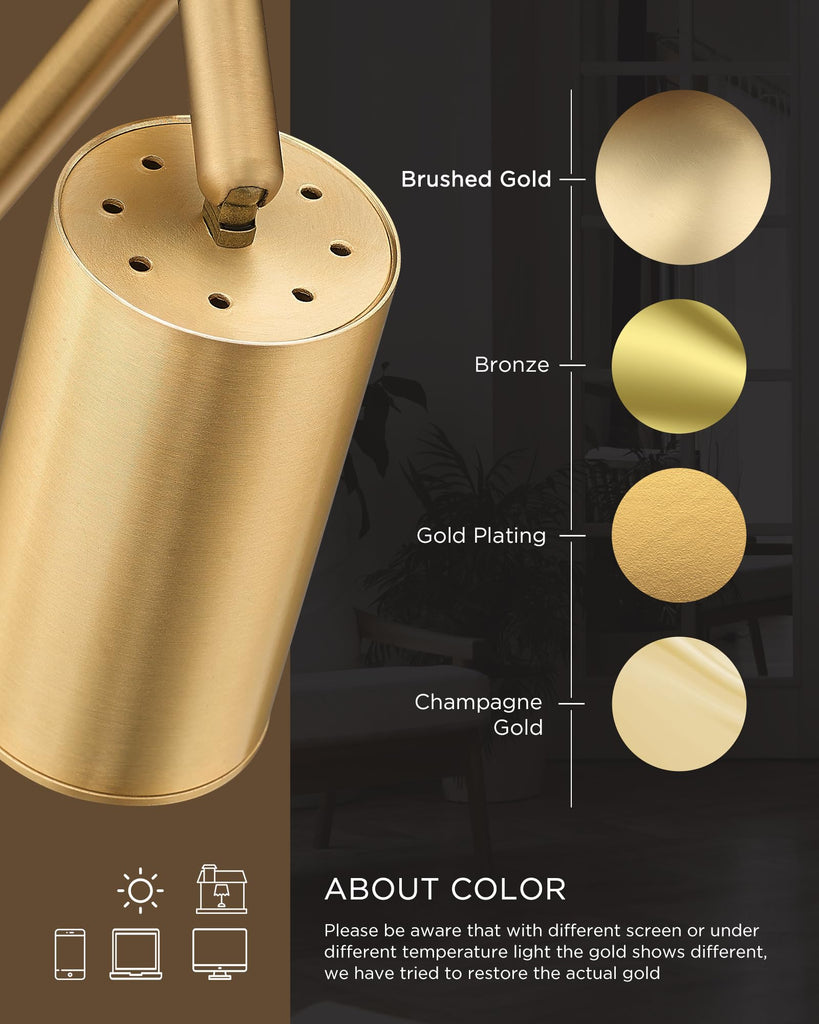 53" Track Lighting Fixtures Ceiling, 3000K LED Track Light Ceiling, Bulb Included, Brushed Gold Finish, GU10 Base