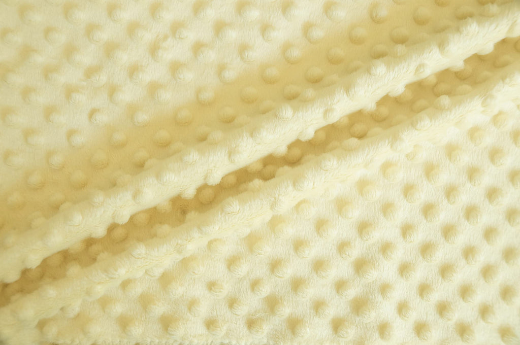 Light Yellow Minky Bubble Dimple Dot Plush Fur Fabric Polyester 58-60"