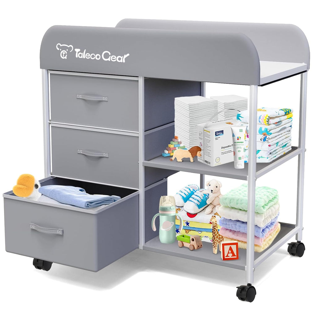 Baby Changing Table, Portable Changing Table, Diaper Changing Station with Waterproof Pad, Changing Table Dresser