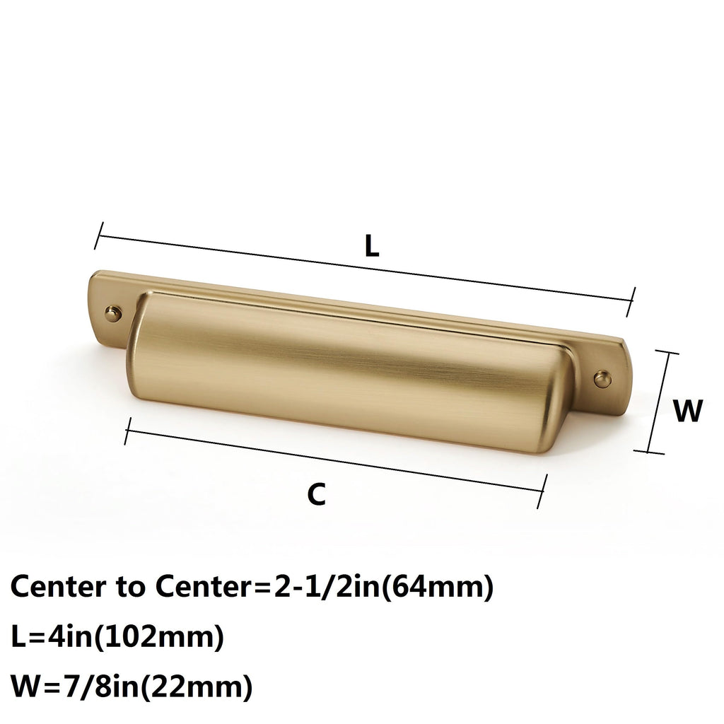 10 Pack 2-1/2"(64mm) Champagne Bronze Drawaer Pulls Cabinet Cup Pulls Kitchen Hardware Satin Brass Cabinet Handles