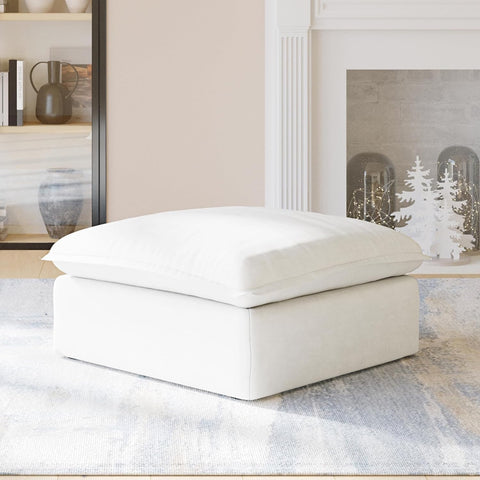 Ottoman Module for Living Room, Cushion Covers Removable, Minimalist Comfy Breathable Ottoman Paired with Sofa Couch for Living Room Apartment, Beige A124-B0D3F2L72F