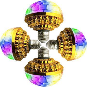 Colorful Magic Rotating Ball Light, AC 85-265V E26/E27 LED Disco Ball Light, RGB Disco Light Bulb, Multi-Colored Dj