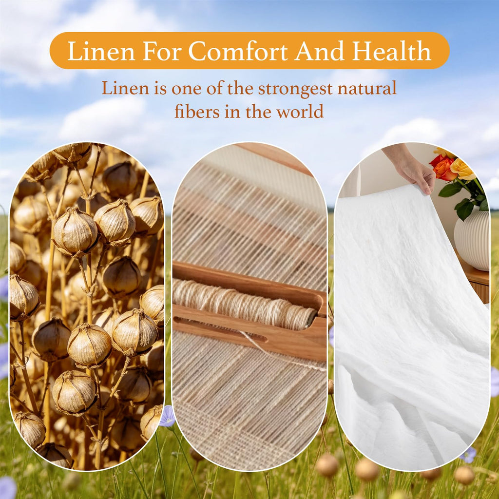 100% King Pure Linen Sheets Set, French Linen Flax Bed Sheets 4 Pcs