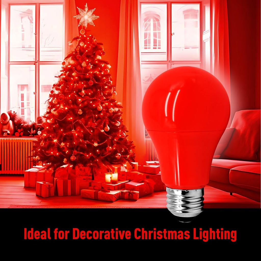 Red LED Light Bulbs A19 7W (60W Equivalent) E26